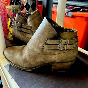 Xappeal Taupe Ankle Boots with Buckle